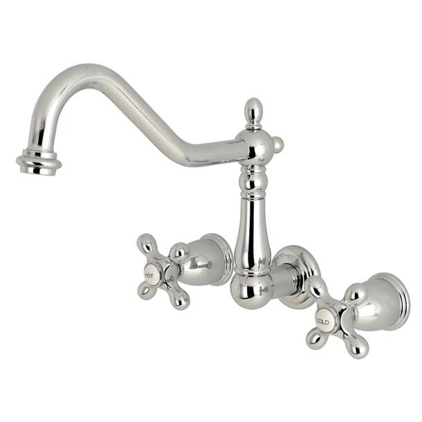 Kingston Brass Heritage Double Handle Kitchen Faucet With Side Spray   Default Name 